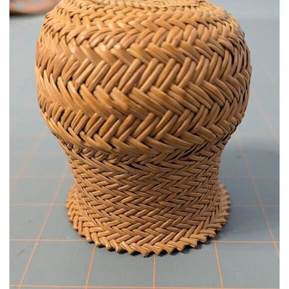 Tarahumara Pin Needle Basket Vintage Olla Shaped Twill Pattern Flared Rim - Picture 2 of 10